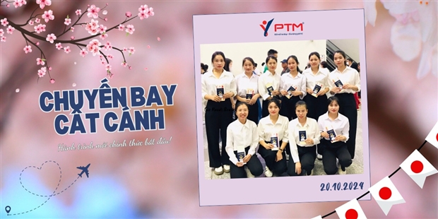 Không phải 5 hay 10 mà hôm nay PTM Việt Nhật tiễn chân 20 học viên xuất cảnh